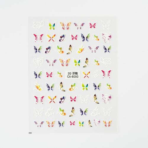 Nail art Stickers Colourful Butterfly & Clear Butterfly mixed