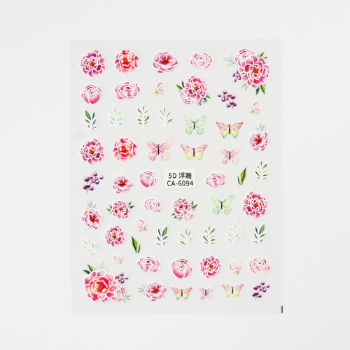 Nail art Stickers Butterfly & Roses mixed