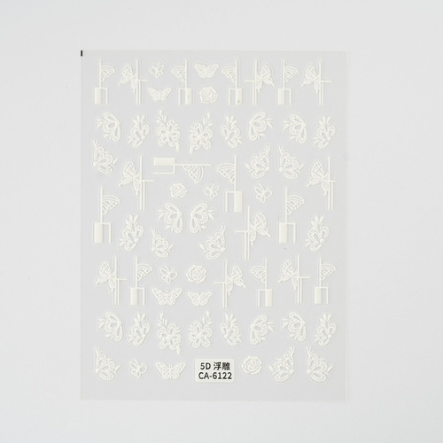 Nail art Stickers White Clear Flower Pedals & Butterfly mixed