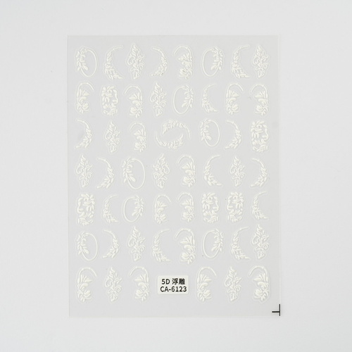 Nail art Stickers White Clear Leaves Ring mixed