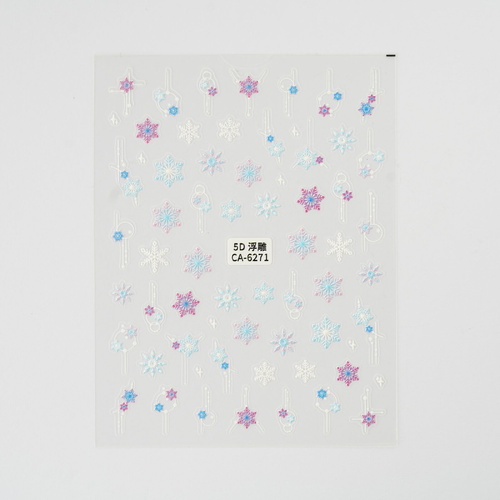 Nail art Stickers White & Blue Snowflakes mixed