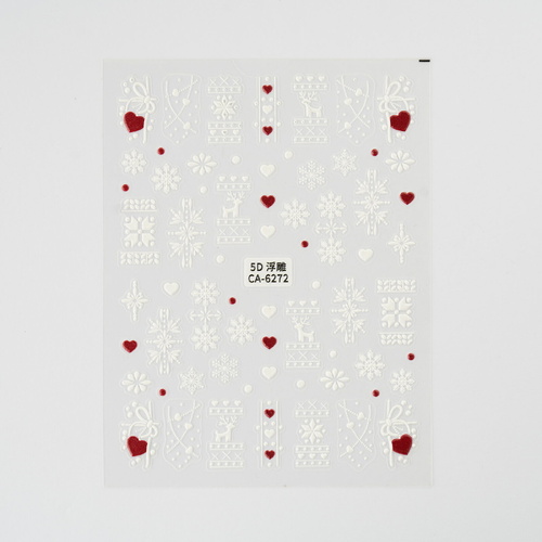 Nail art Stickers Red & White Heart & Snowflakes mixed