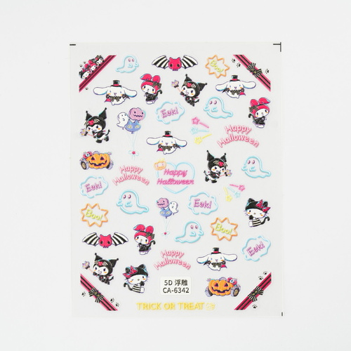 Nail art Stickers Sanrio Melody, Hello Kitty & Kuromi Halloween Theme 2 mixed