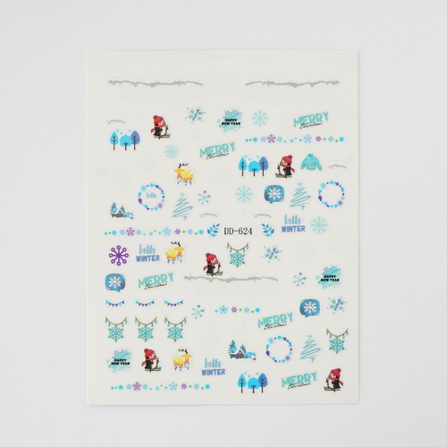 Nail art Stickers Blue Christmas Theme mixed