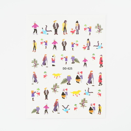 Nail art Stickers People in Christmas mixed