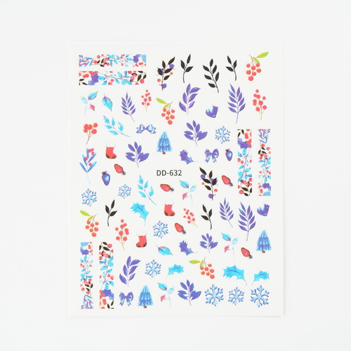 Nail art Stickers Blue Flowers mixed