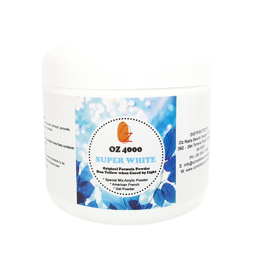 OZ 4000 Special Mix Acrylic Powder - Super White 3oz (85g)