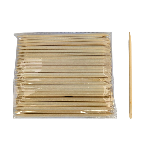 Cuticle Remover Wooden Stick Pusher Manicure Pedicure Tool 15cm (100 pcs)