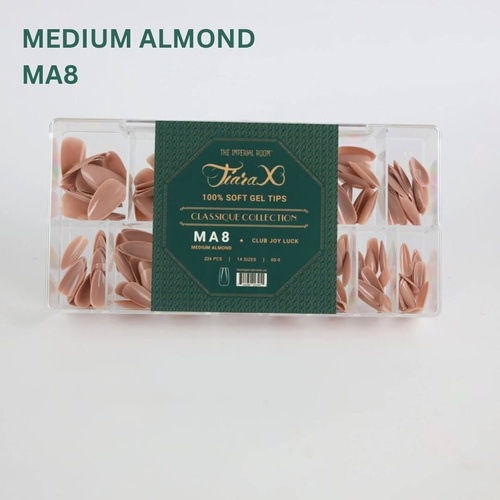 TiaraX Gel X Soft Tips Nails Colored Tips Box CLASSIQUE Collection #MA8 Club Joy Luck 224pcs