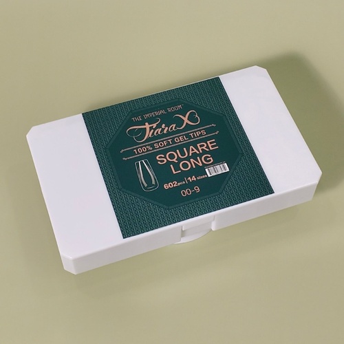 TiaraX - Gel X Soft Tips Nails Clear Box - Square Long 602pcs