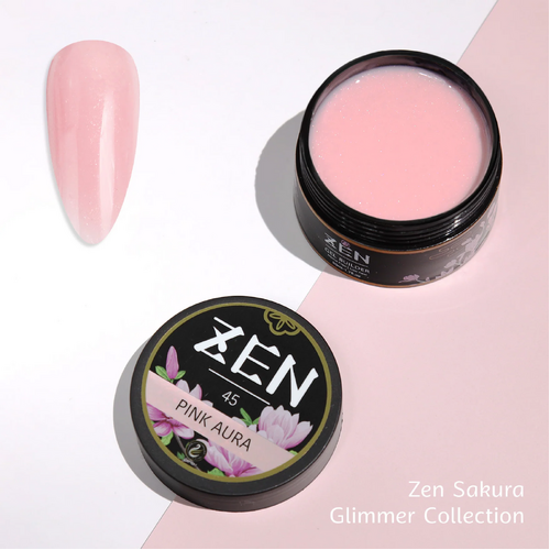 ZEN Builder Hard Gel Nail - #45 Pink Aura - Sakura Glimmer Collection - 50ml