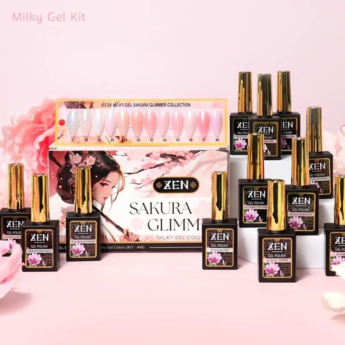 ZEN | Milky Gel Nail Polish Sakura Glimmer Collection #37 - #48