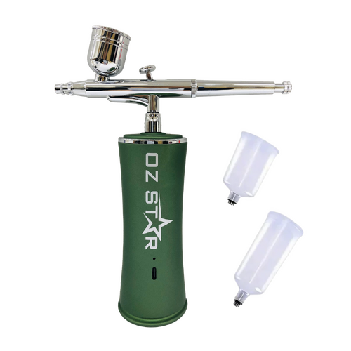 Portable Electric Air Brush Green + cleaning kit